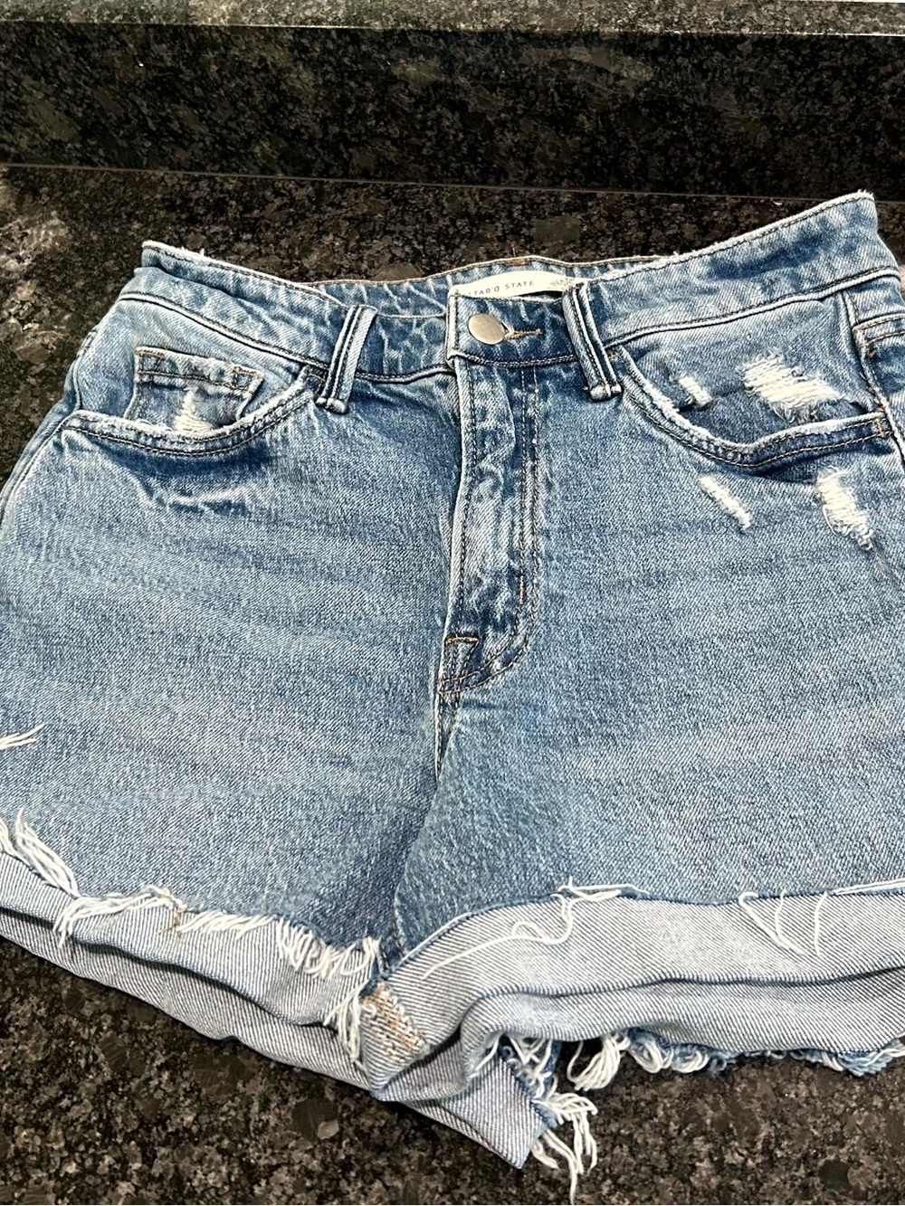 ALTAR’D STATE - Light Blue Distressed Denim Shorts